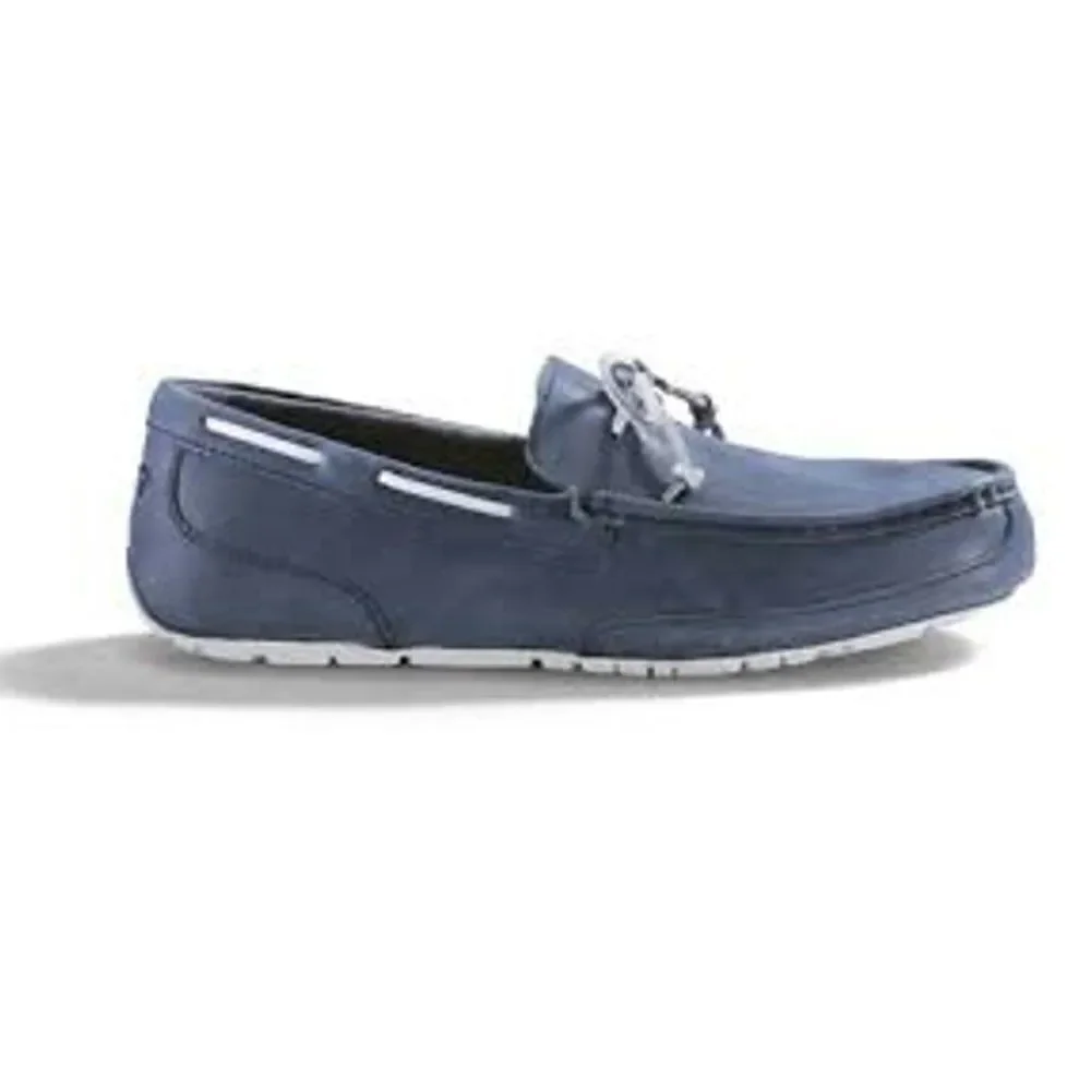 UGG Men's Navy Blue Leather Driving Loafers